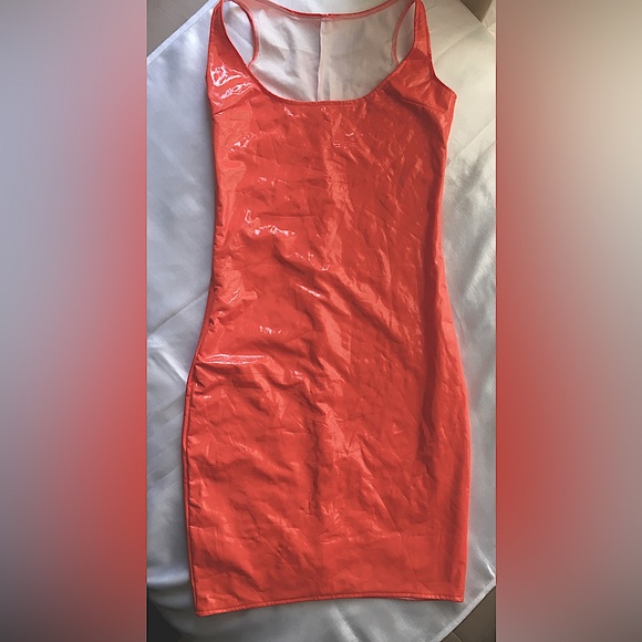 Womens beautiful orange dress great for spring summer - Picture 2 of 10